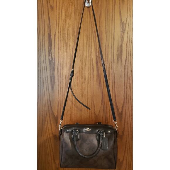 Coach Contemporary Mini Bennett Signature Canvas Leather Satchel Crossbody - Picture 5 of 12